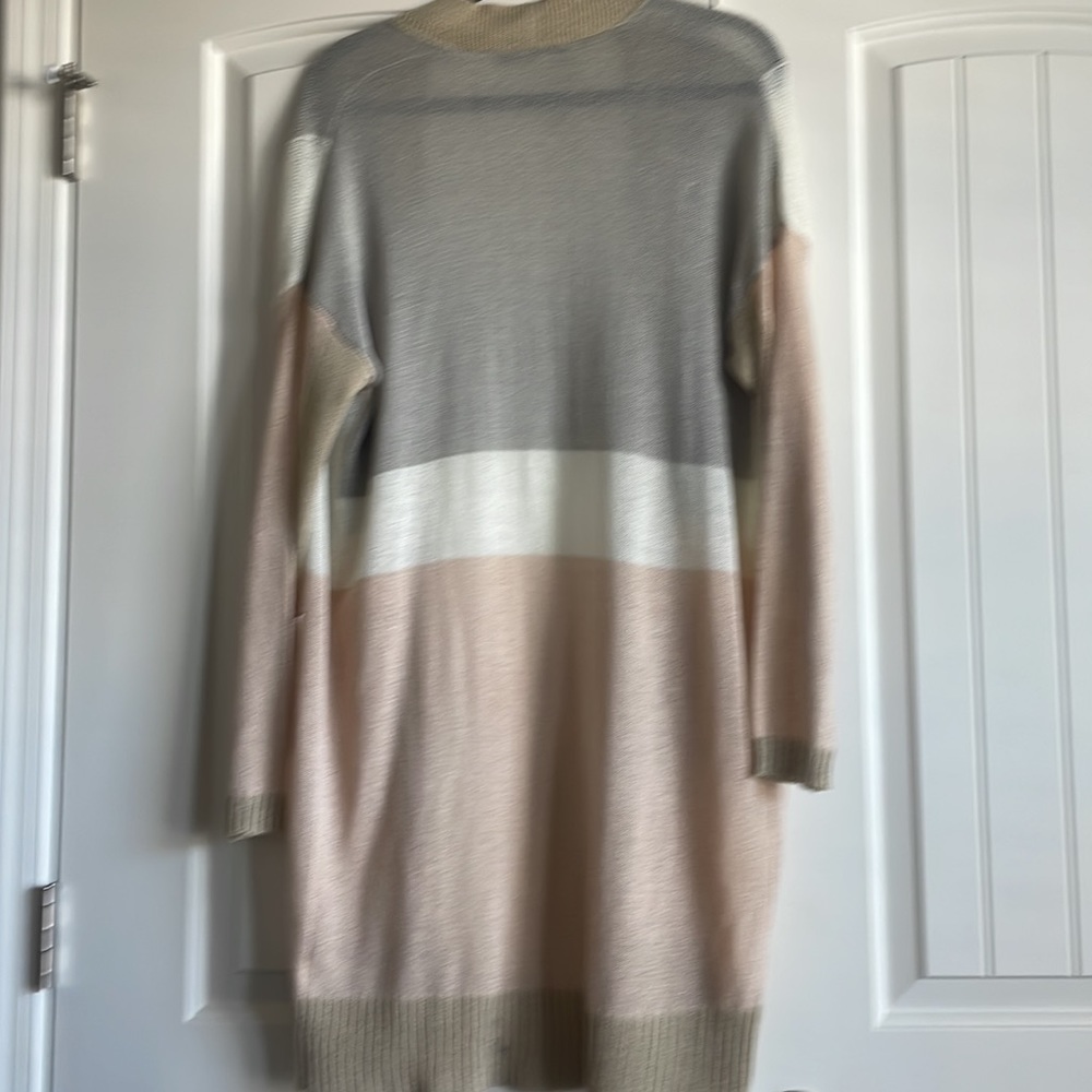 Doe And Rae Open Cardigan, Color Block, Size Small - image 3